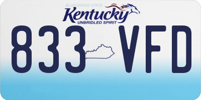 KY license plate 833VFD