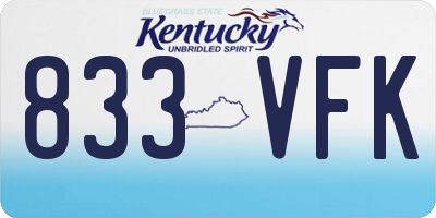 KY license plate 833VFK