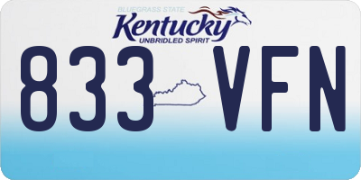 KY license plate 833VFN