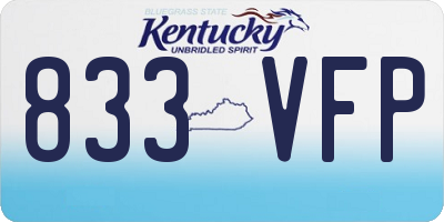 KY license plate 833VFP
