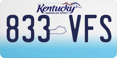 KY license plate 833VFS