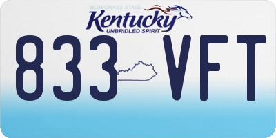 KY license plate 833VFT