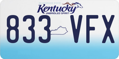 KY license plate 833VFX