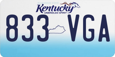 KY license plate 833VGA