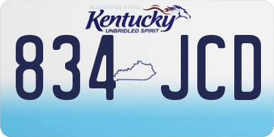 KY license plate 834JCD