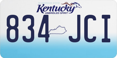 KY license plate 834JCI