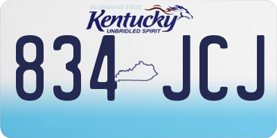 KY license plate 834JCJ