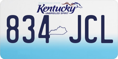 KY license plate 834JCL