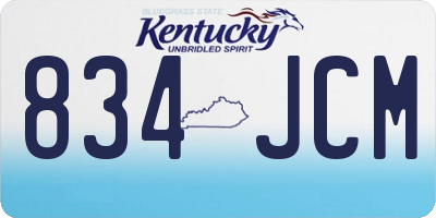 KY license plate 834JCM