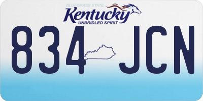 KY license plate 834JCN