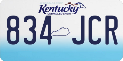 KY license plate 834JCR