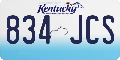 KY license plate 834JCS