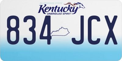 KY license plate 834JCX