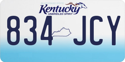 KY license plate 834JCY