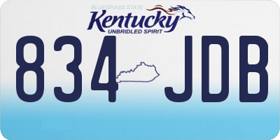 KY license plate 834JDB