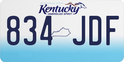 KY license plate 834JDF