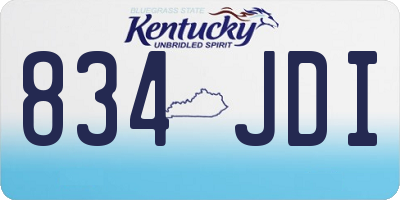 KY license plate 834JDI