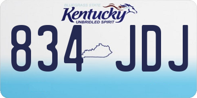 KY license plate 834JDJ