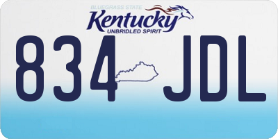 KY license plate 834JDL