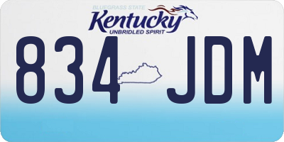 KY license plate 834JDM