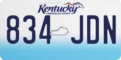 KY license plate 834JDN