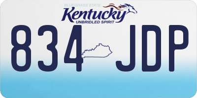KY license plate 834JDP