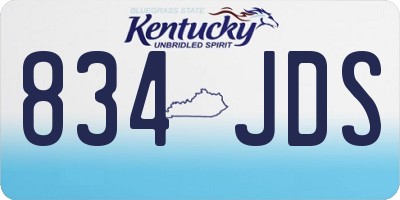 KY license plate 834JDS