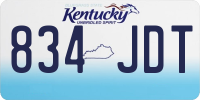 KY license plate 834JDT