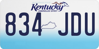 KY license plate 834JDU