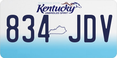KY license plate 834JDV
