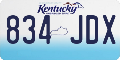 KY license plate 834JDX