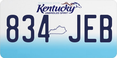 KY license plate 834JEB