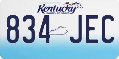 KY license plate 834JEC