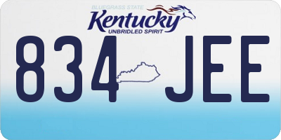 KY license plate 834JEE
