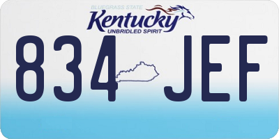 KY license plate 834JEF