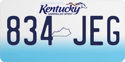 KY license plate 834JEG