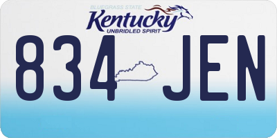 KY license plate 834JEN