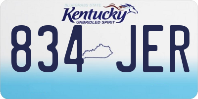 KY license plate 834JER