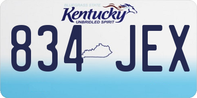 KY license plate 834JEX