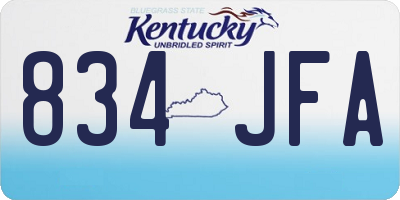 KY license plate 834JFA