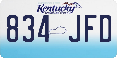 KY license plate 834JFD