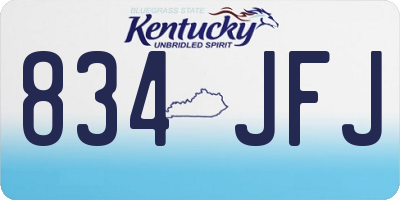 KY license plate 834JFJ
