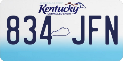 KY license plate 834JFN