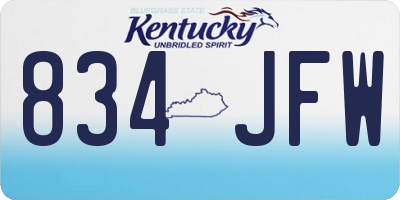 KY license plate 834JFW
