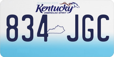 KY license plate 834JGC