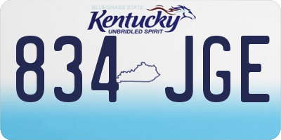 KY license plate 834JGE