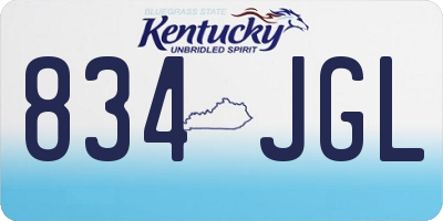 KY license plate 834JGL