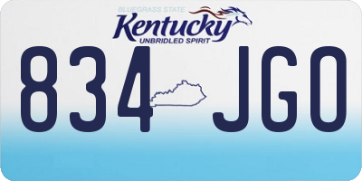 KY license plate 834JGO