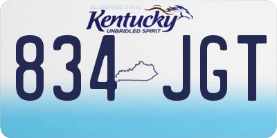 KY license plate 834JGT