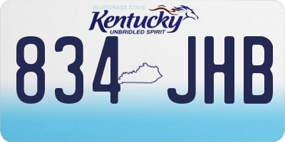 KY license plate 834JHB